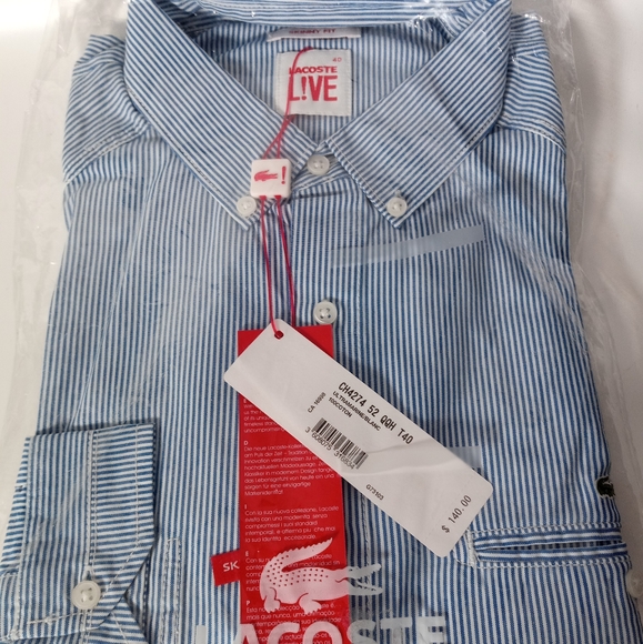 Lacoste Other - ⚡Lacoste Size 40 Blue and white Dress Shirt
